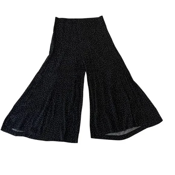 Anthropologie Skirted Wide Leg Pants Black Polka Dot Culottes Skirty Festival 8 - Picture 14 of 16